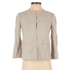 Vince Womens Cream Textured Long Sleeve Collarless Jacket Size 0